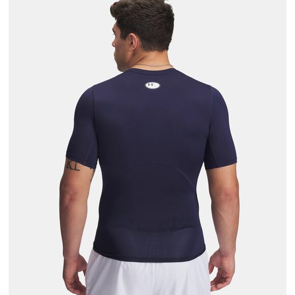 NWT Under Armour HeatGear Men's Compression Short Sleeve in Midnight Navy sz XL - Picture 2 of 7